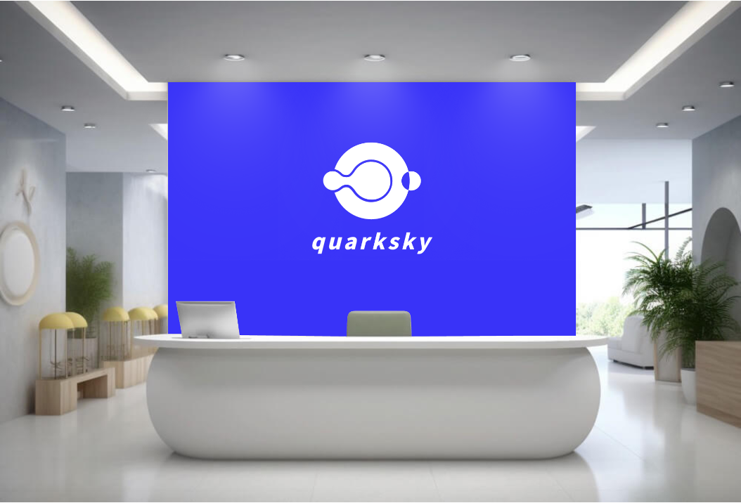 现代化办公室场景，展示AI技术咨询和解决方案讨论，蓝色背景，明亮自然光，商务人士在会议室中使用笔记本电脑进行演示